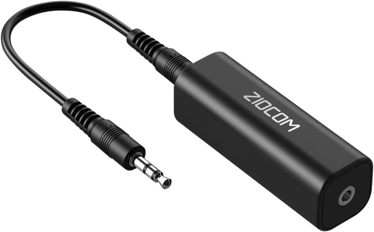 Ground Loop Noise Isolator for Car & Home Audio, 3.5mm Jack, Black