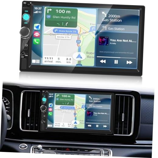 7 inch Double Din Car Stereo with Backup Wired Mirror Link + Bluetooth 5.0