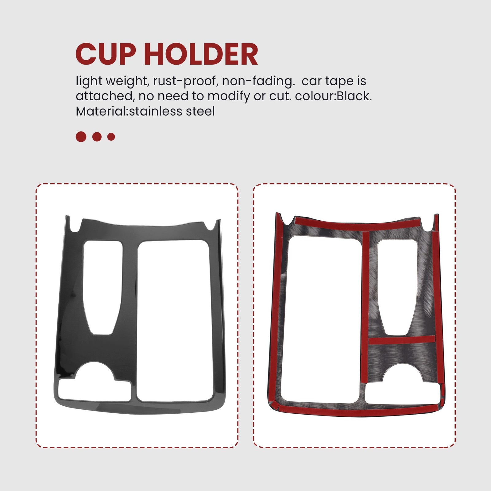 Car Center Console Water Cup Holder Frame Cover Trim Accessories for C1484