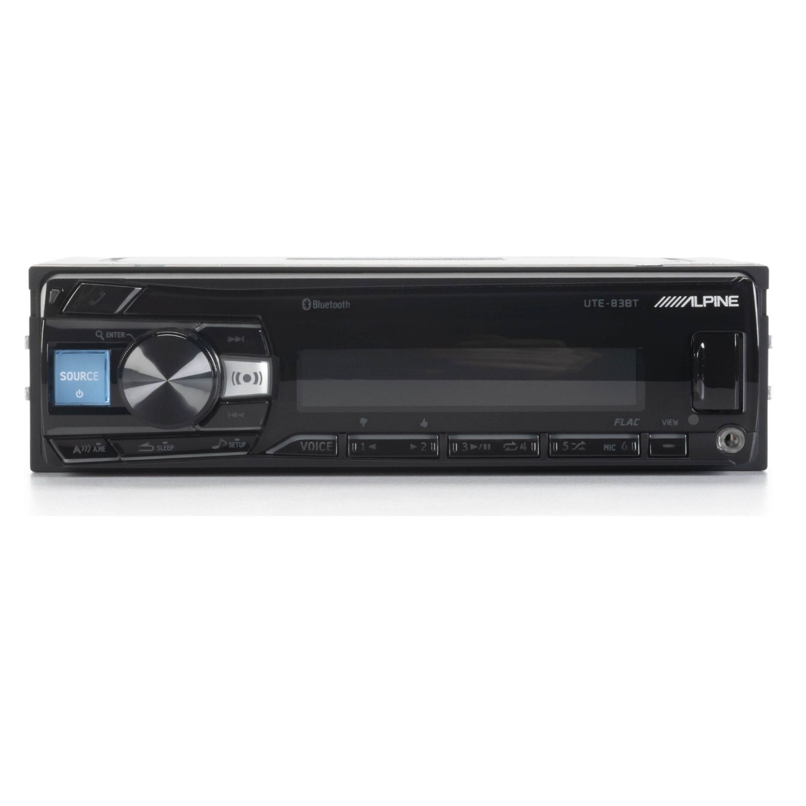 Alpine UTE-83BT Single-DIN Shallow Chassis Digital Media Receiver with Bluetooth