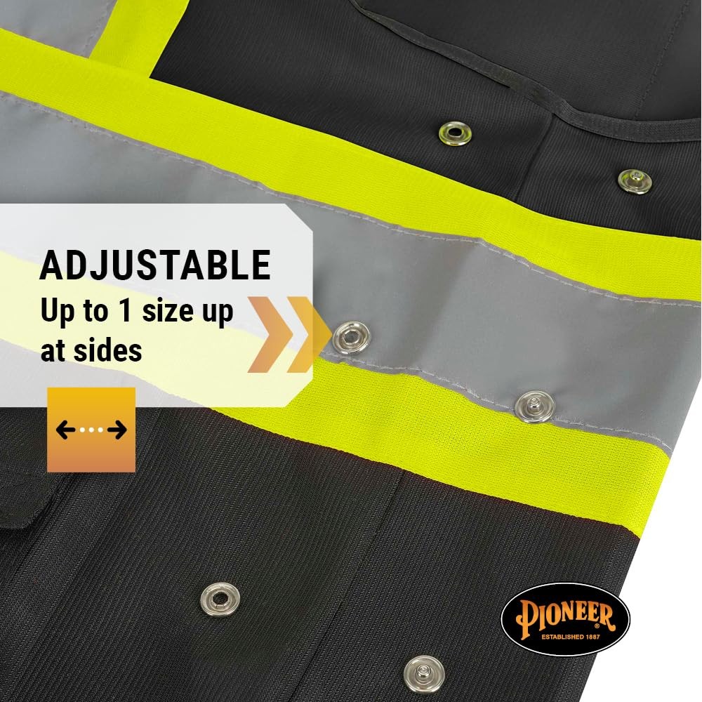 Safety Vest, Hi Vis Reflective Solid Neon, 8 Pockets, Zipper, Adjustable for …