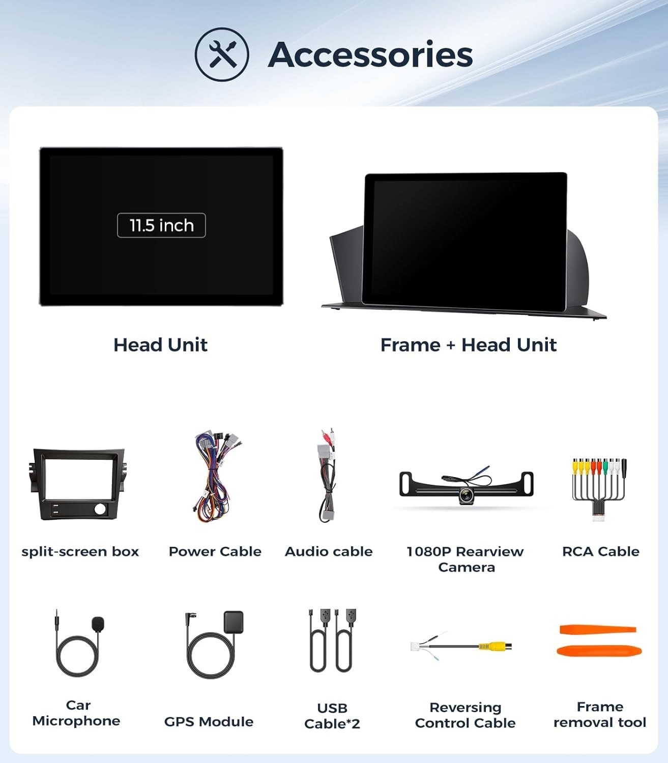 11.5″ Car Stereo for Honda Accord 2013-17 w/ CarPlay & Android, Touchscreen