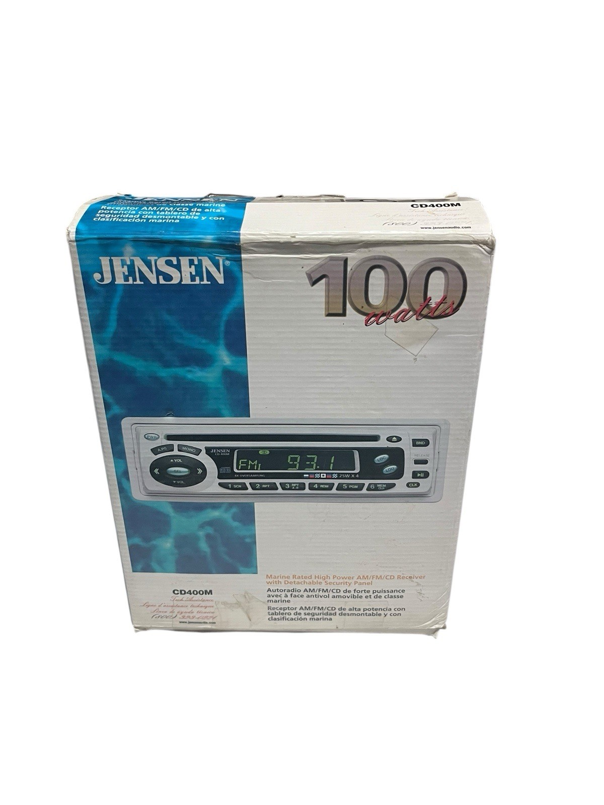 Vintage 2000 Jensen Car CD Player Radio Head Unit Receiver 100w CD400M New Open