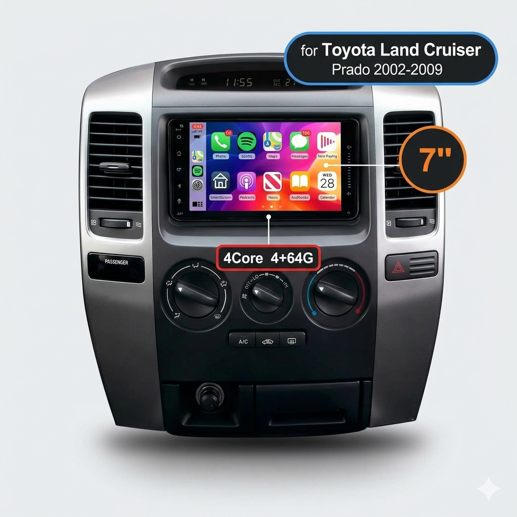 For 2002-2009 Toyota Land Cruiser Car Radio Stereo Carplay SWC FM