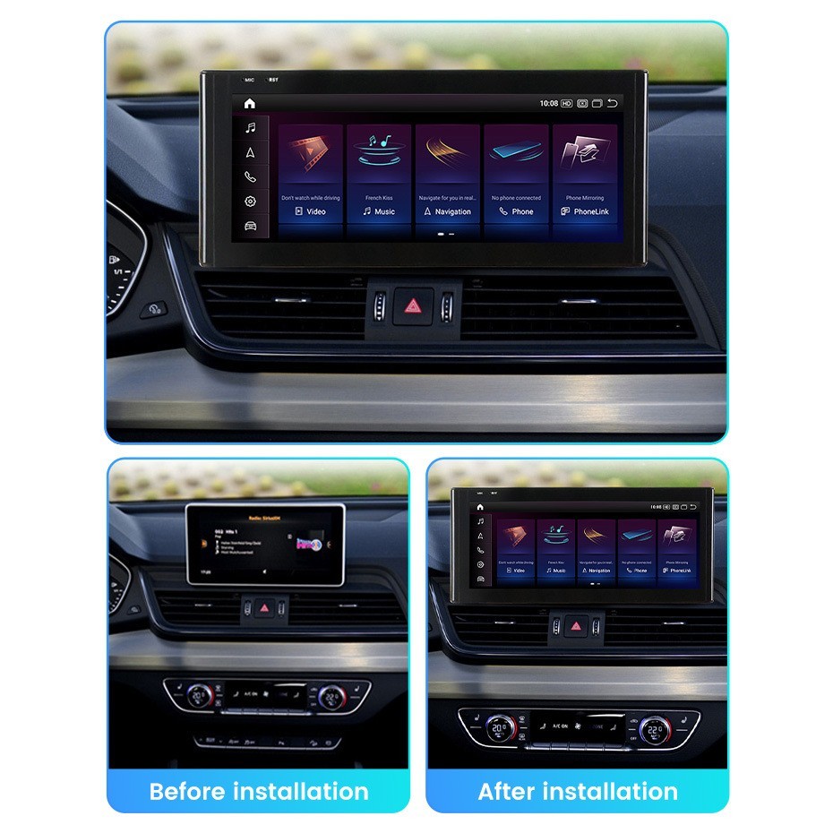 12.3″ For Audi Q5 2017-2020 Car Gps Stereo Radio Android Navigation WIFI 8+128G