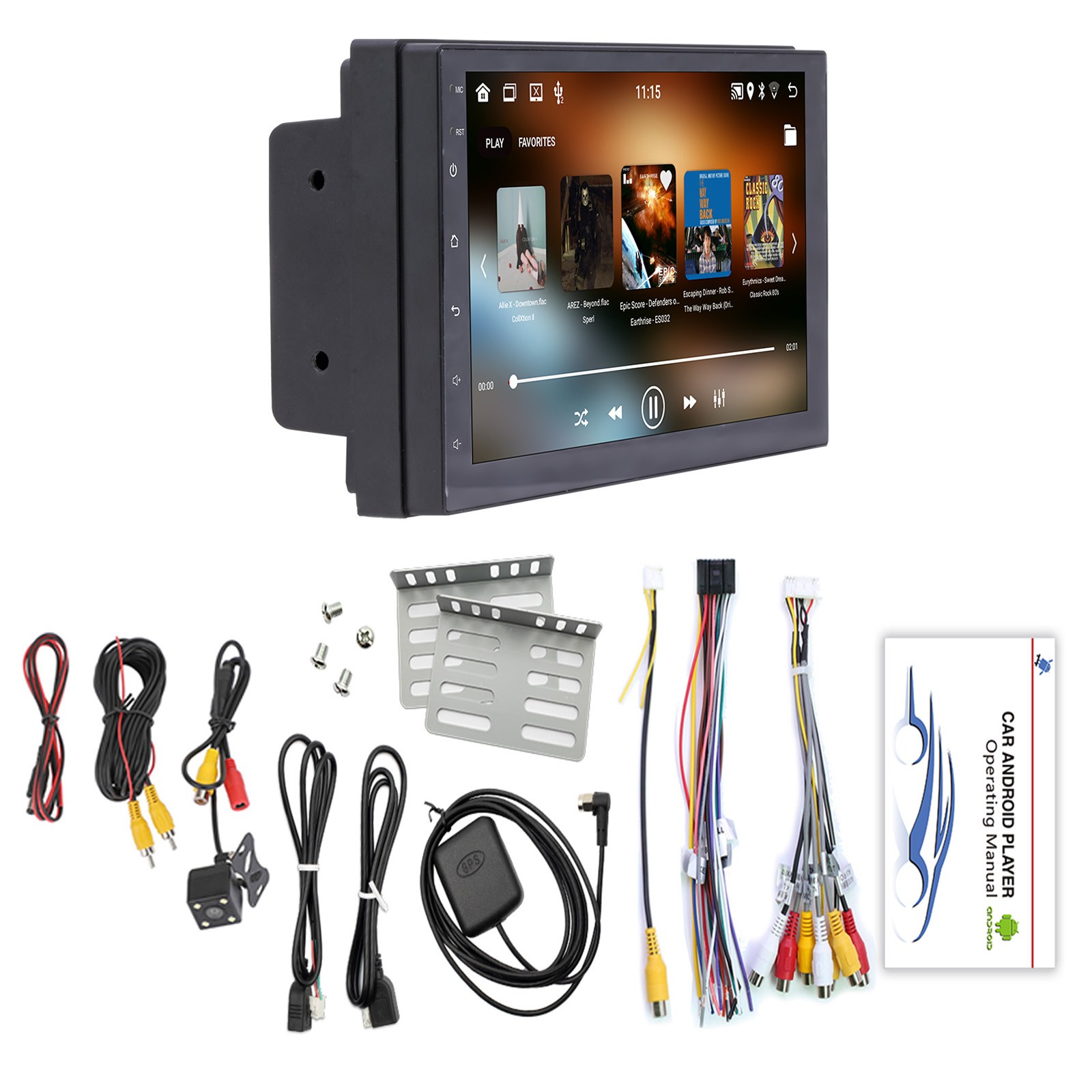 7″ Android 10 2G+64G Quad Core GPS WiFi Bluetooth Car Stereo MP5 Player Carplay