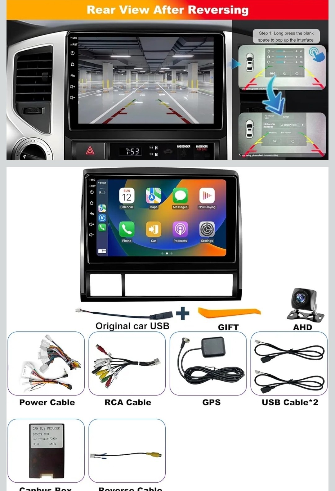 Carplay Car Radio Stereo GPS Navi 9 Inch Head Unit For Toyota Tacoma 2005-2011