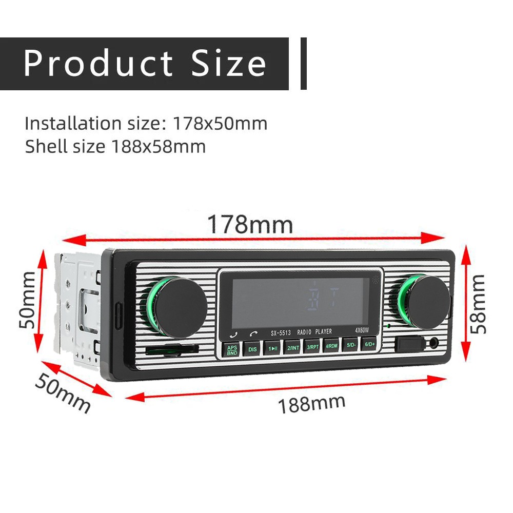 USB SD Card Hands Free Calling Smart Find My Car Bluetooth 5.0 Car MP3 Player