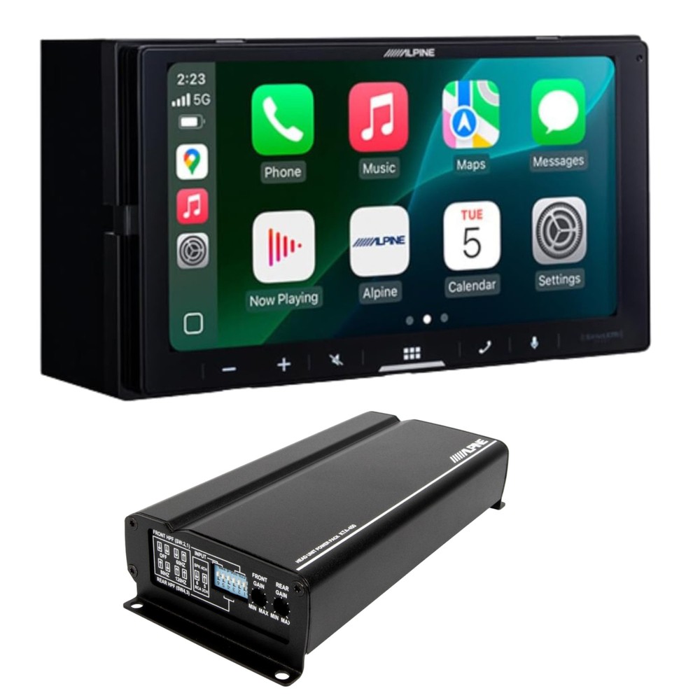 Alpine ILX-W770M Digital Multimedia Receiver + 4 Channel Car Amplifier