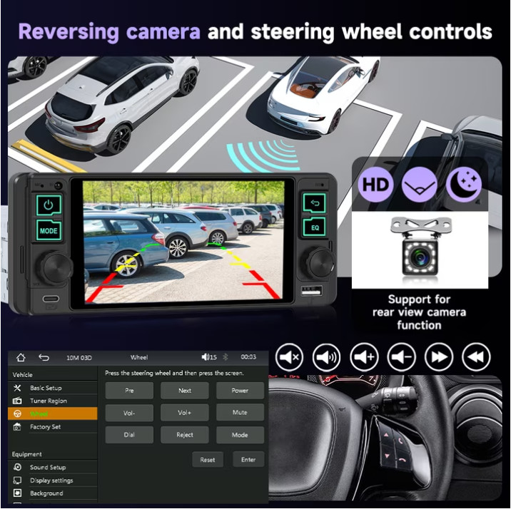 Estereo De Pantalla con Bluetooth Para Coche Carro Auto MP3 Player RM/RMVB/AVI/M