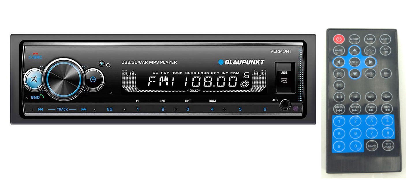 Blaupunkt Single DIN In-Dash MP3 USB Bluetooth Car Stereo Digital Media Receiver
