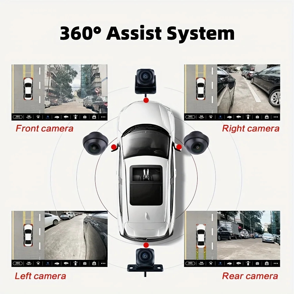 360° Panoramic Night Vision Camera,AHD720P/1080P, Compatible Android Car Radios