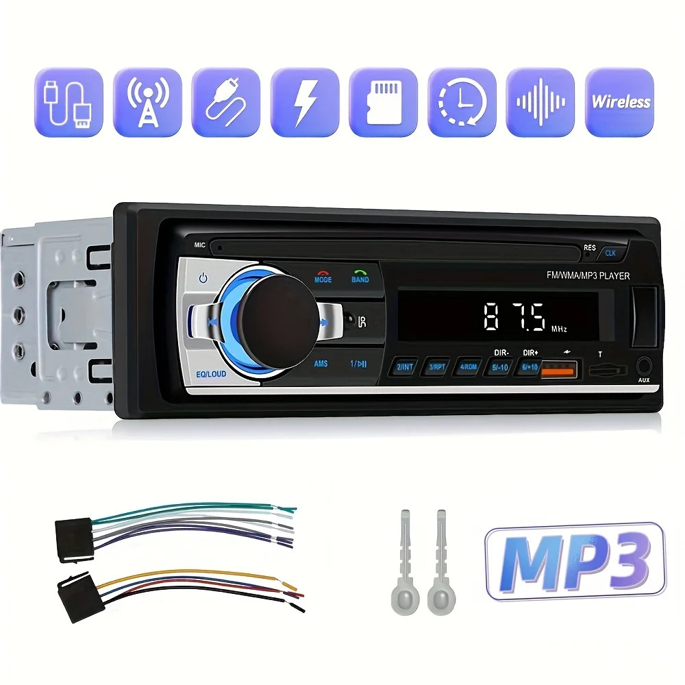 1DIN In-Dash FM Car Stereo,MP3 Player,RCA/USB/SD/AUX-IN Support,Vehicle System