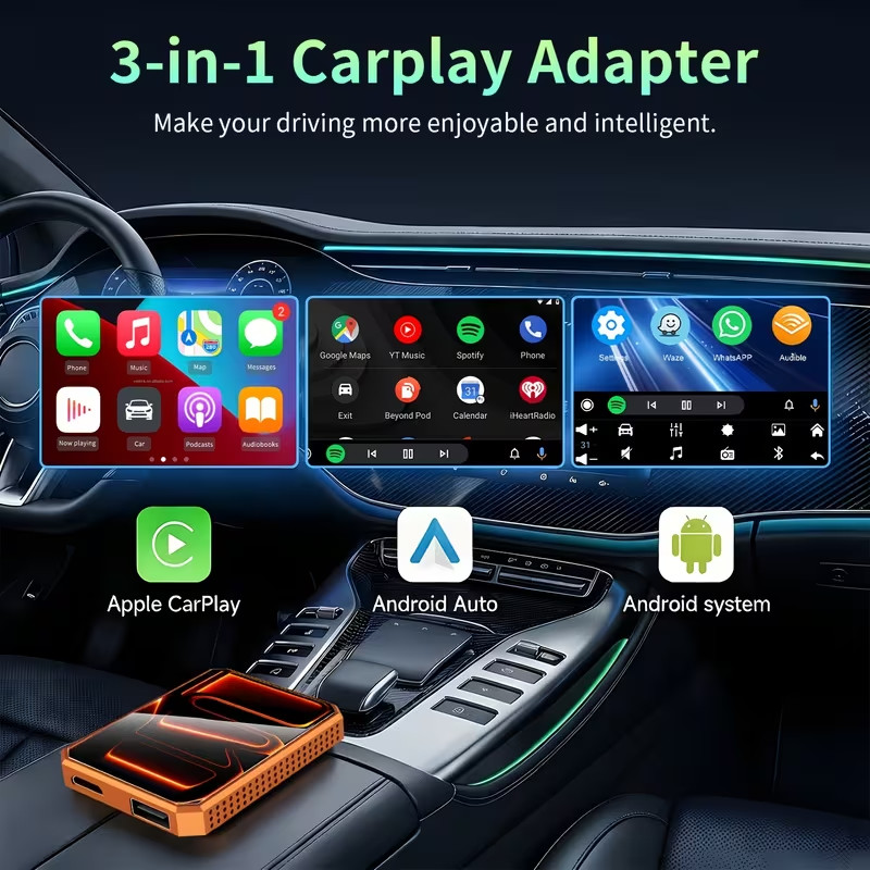 3 In 1 Android12 Wireless CarPlay AI Box Adapter/Android Auto-Multimedia Adapter