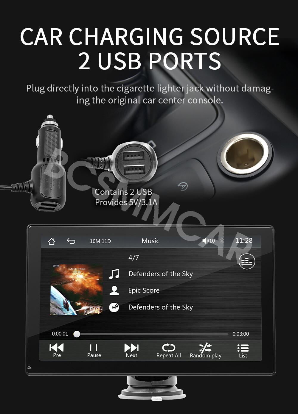9in Radio Car Stereo Touchscreen MP5 Player For CarPlay Android Auto With Camera