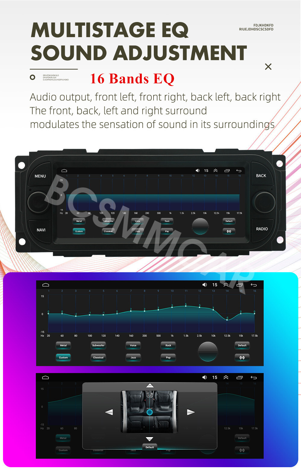 6.8in Radio Multimedia Player BT Mirror Link Cam Fit For Jeep Wrangler 2003-2006