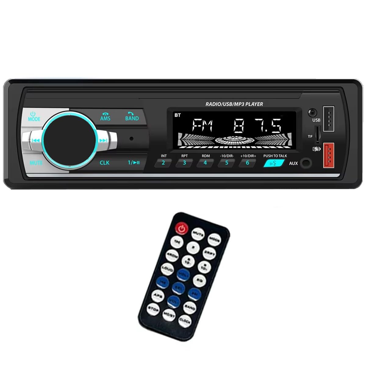 Radio para automóvil estéreo Bluetooth 1 Din FM USB Aux-in reproductor de MP3
