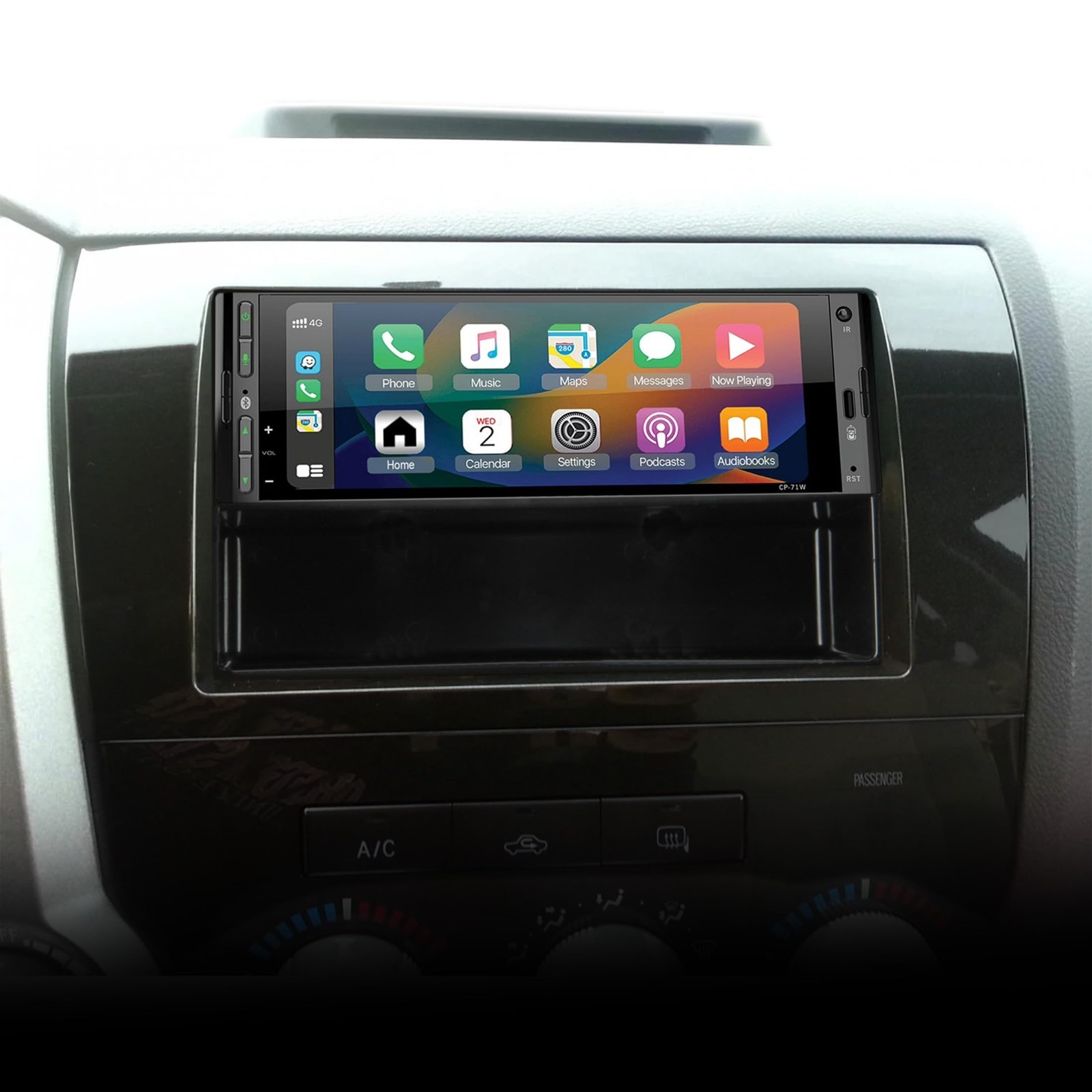 Double DIN Single DIN Radio Install Dash Kit w/ Storage Pocket for Toyota Tundra