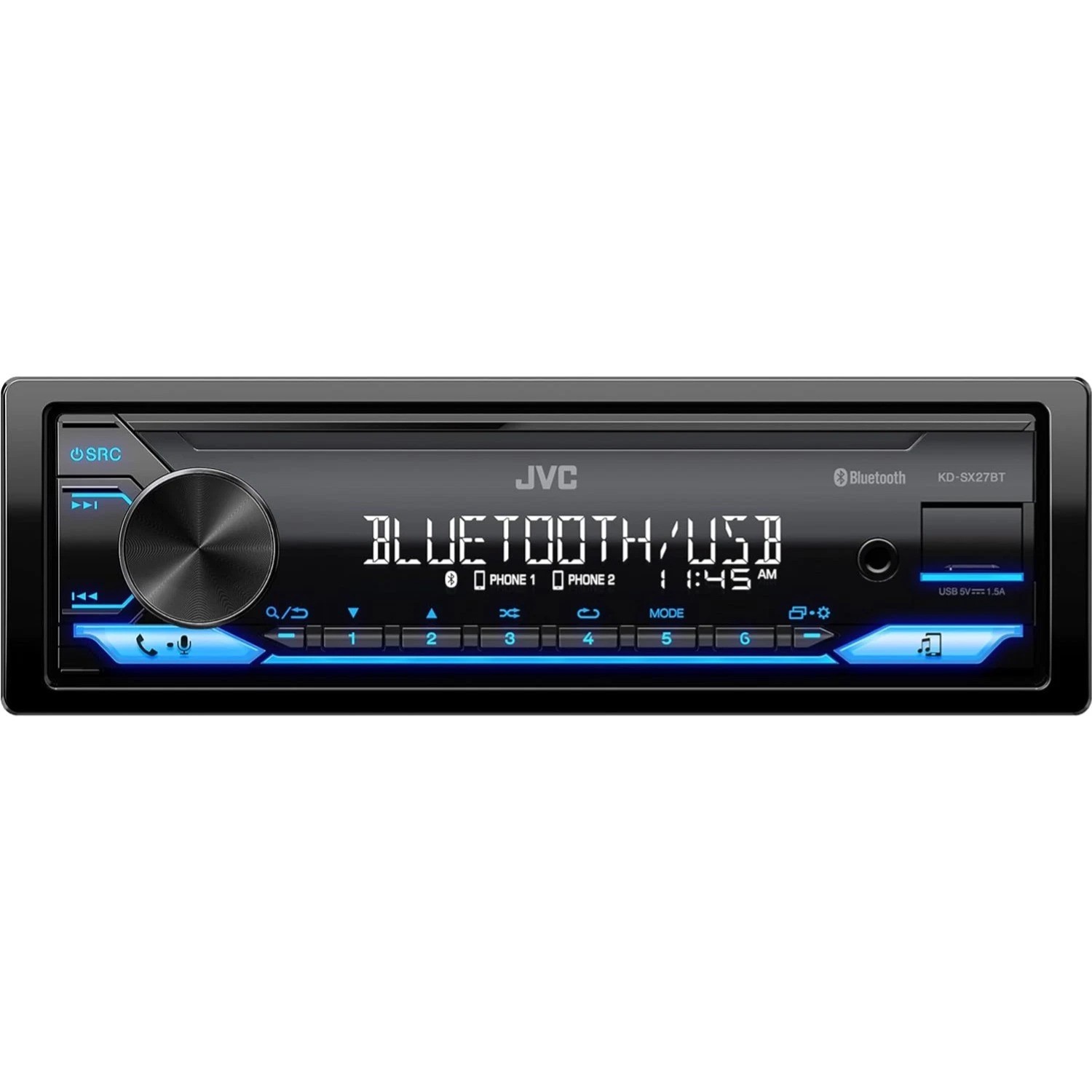 KD-SX27BT Car Stereo with Bluetooth, 100W Digital Media Receiver, 1.5A USB to…