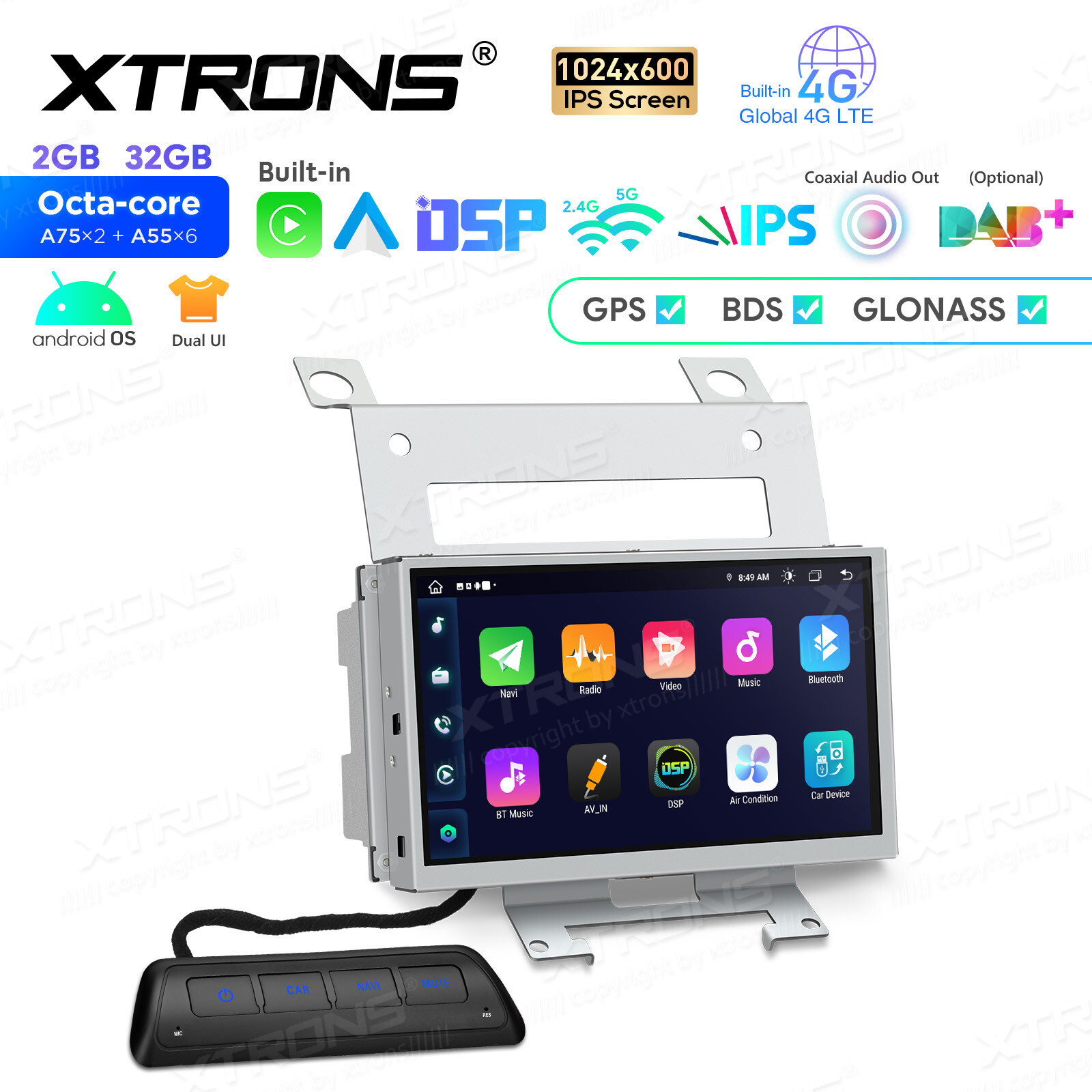 Android 14 8-Core Car Stereo GPS 4G LTE WiFi For Land Rover Freelander 2 2007-12
