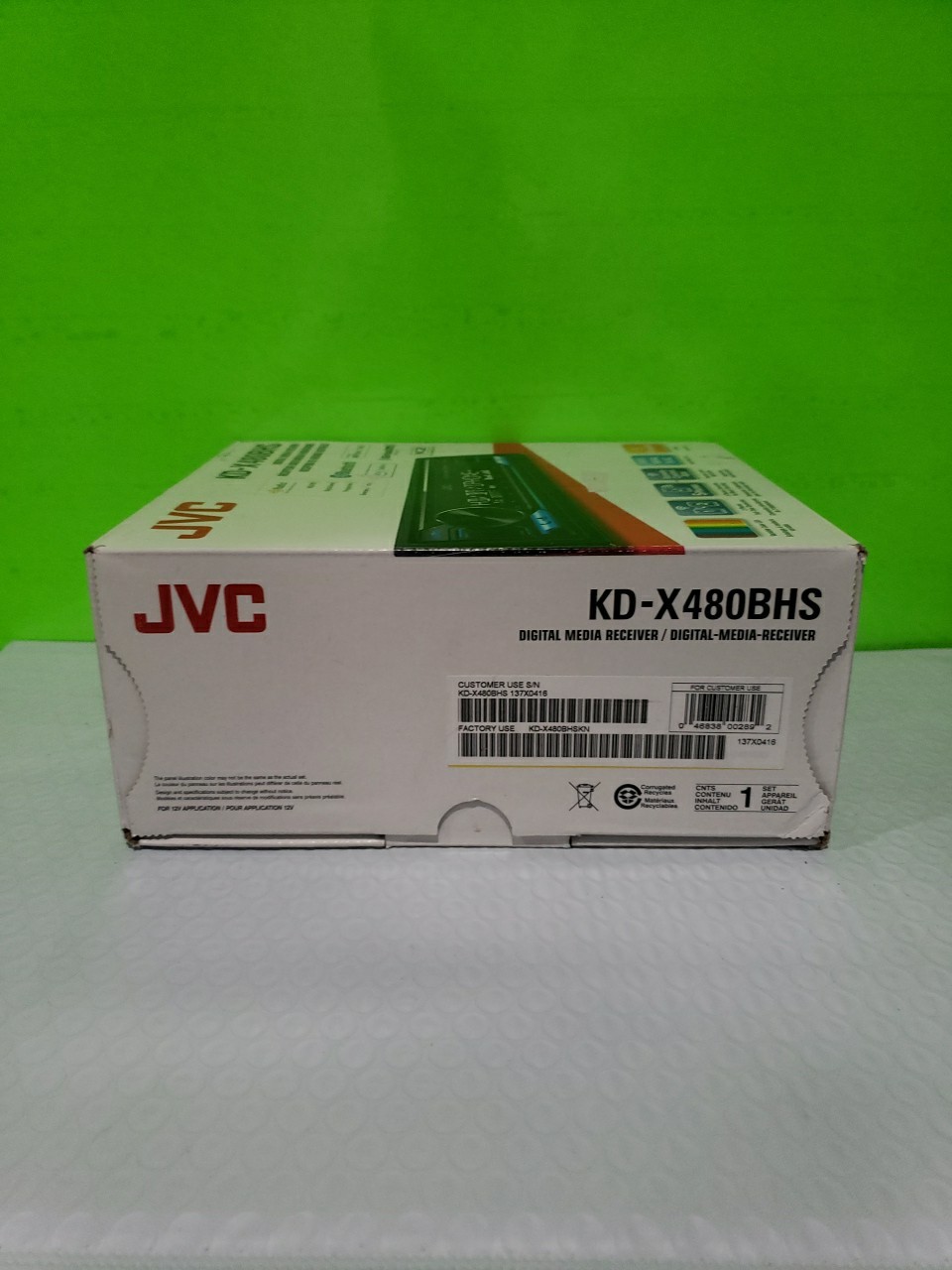 JVC KD-X480BHS Digital Media Receiver Bluetooth, USB HD Radio, SiriusXM Open Box