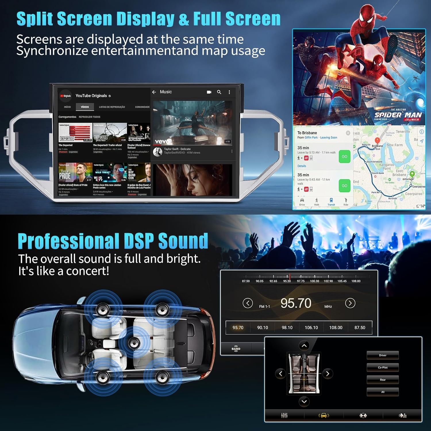 14.6” Large Screen Car Radio Stereo GPS Carplay For Toyota Tundra 2019~2024