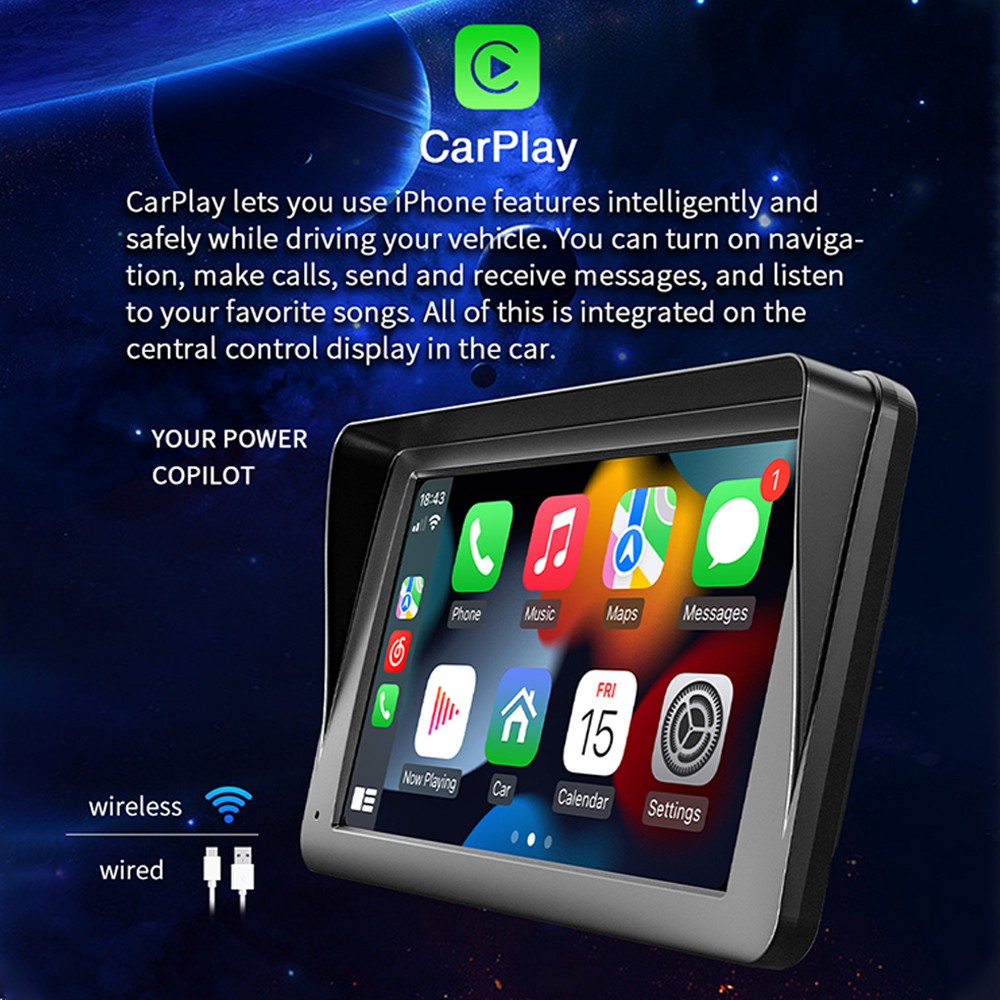 2Din 7″ HD Touchscreen Car MP5 Wireless Carplay Android Auto Bluetooth 5.0