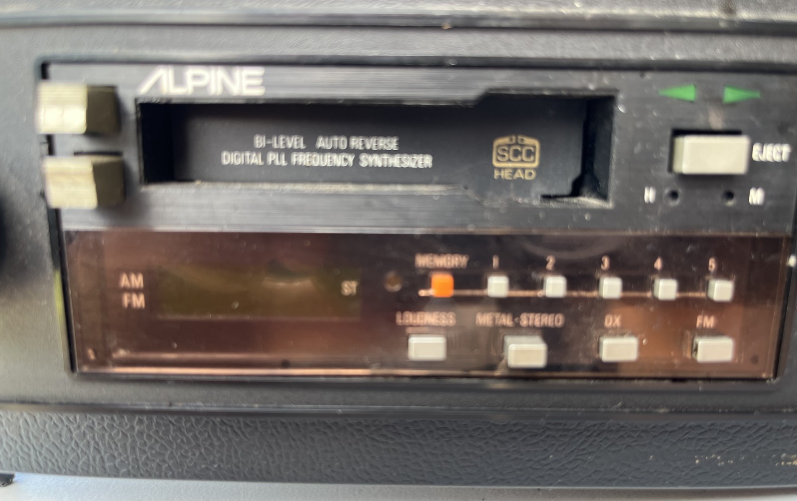 Vintage Alpine 7128 Car Stereo AM/FM Cassette Player; Mopar Mounting Brackets