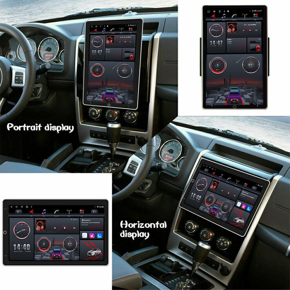 6+128GB Single 1Din Rotatable CarPlay 10.1″ Car GPS AM Stereo Radio QLED DSP GPS