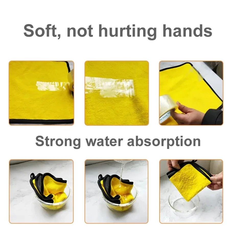 1/2/6/10Pcs Microfiber Cleaning Towel Thicken Soft Drying Cloth Car Body Washing
