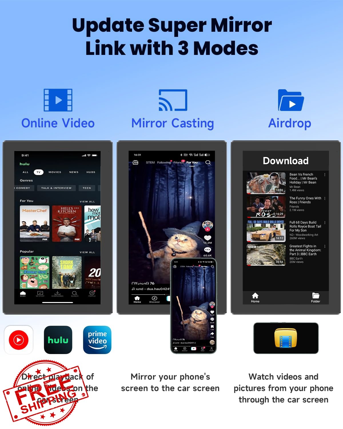 Spedal CL798 7″ CarPlay Android Auto Portable Touchscreen