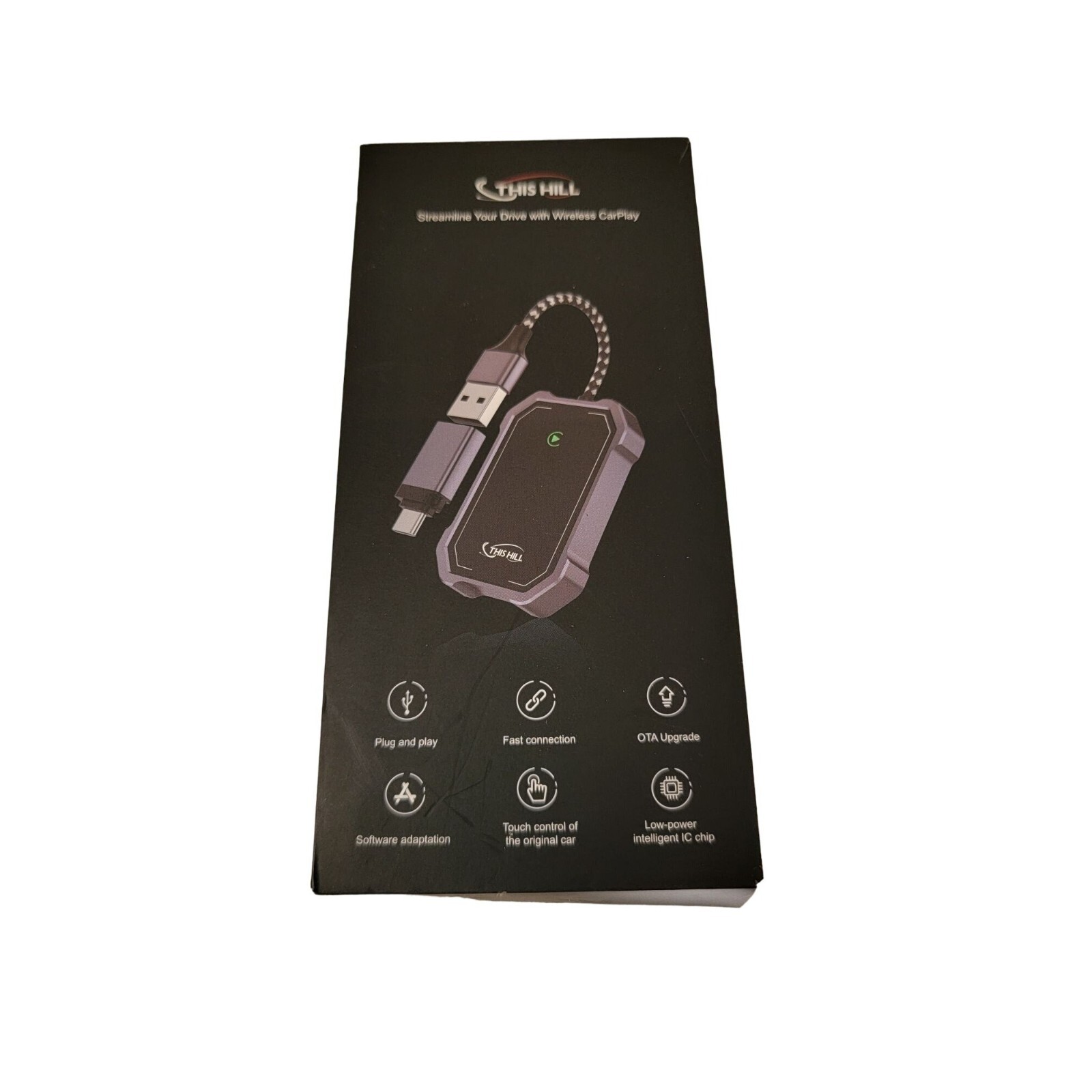 Wireless CarPlay Adapter OTA Upgrade USB-C Fast Connection Plug & Play THIS HILL
