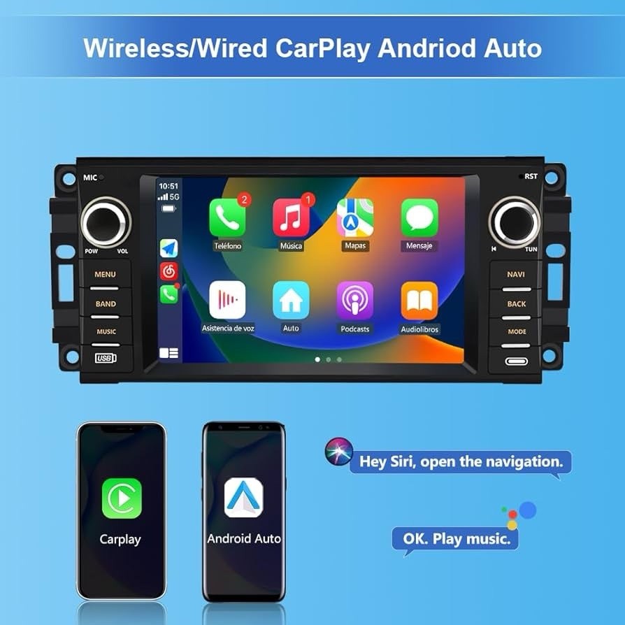 7 inch Car Radio Jeep Wrangler JK Compass Patriot Chrysler Dodge RAM Charger GPS