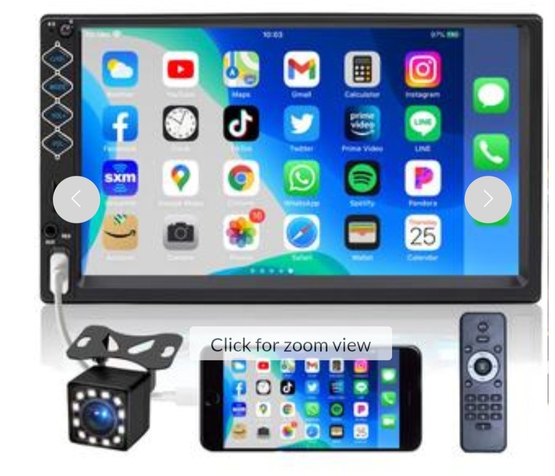 Oeretzac 7 inch Double Din Bluetooth 5.1 Car Stereo Touch Screen Backup Camera