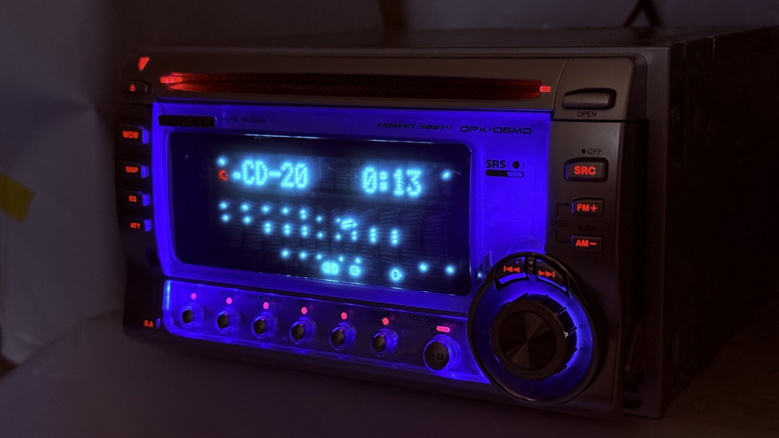 KENWOOD DPX-06MD 2DIN CD MD Player JDM w/ Bluetooth Unit Tested Japan Retro
