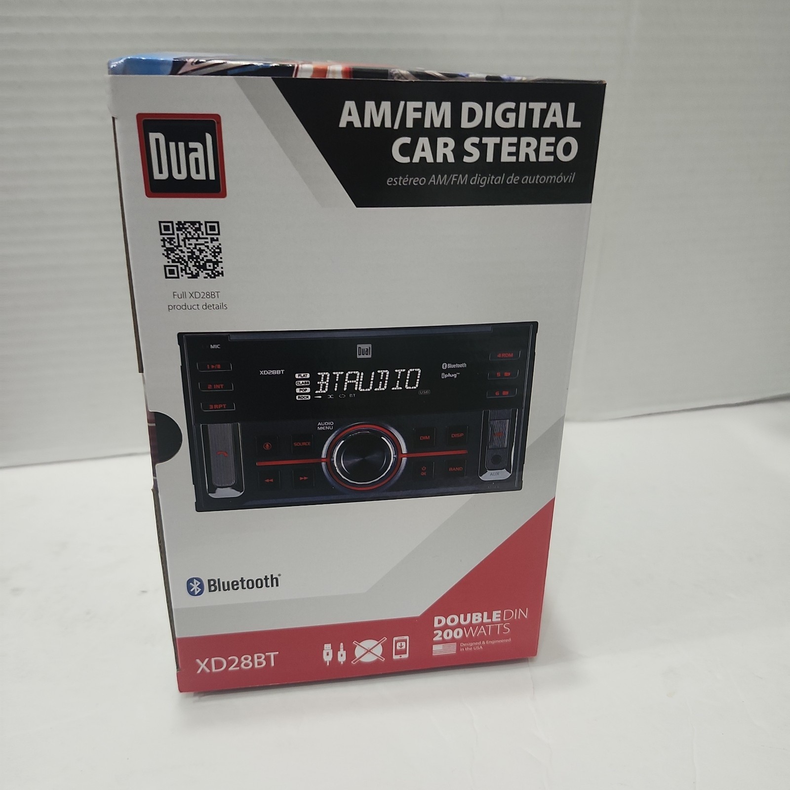 Dual Electronics XD28BT, Car Stereo Head Unit Double Din w Bluetooth 7 Character