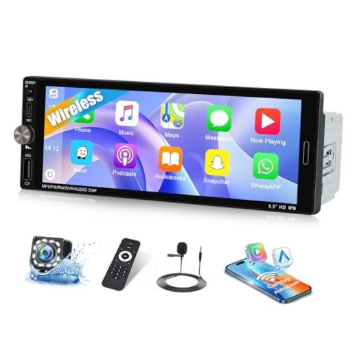 Single Din Touchscreen Car Stereo with Wireless 6.9 Inch with A Button