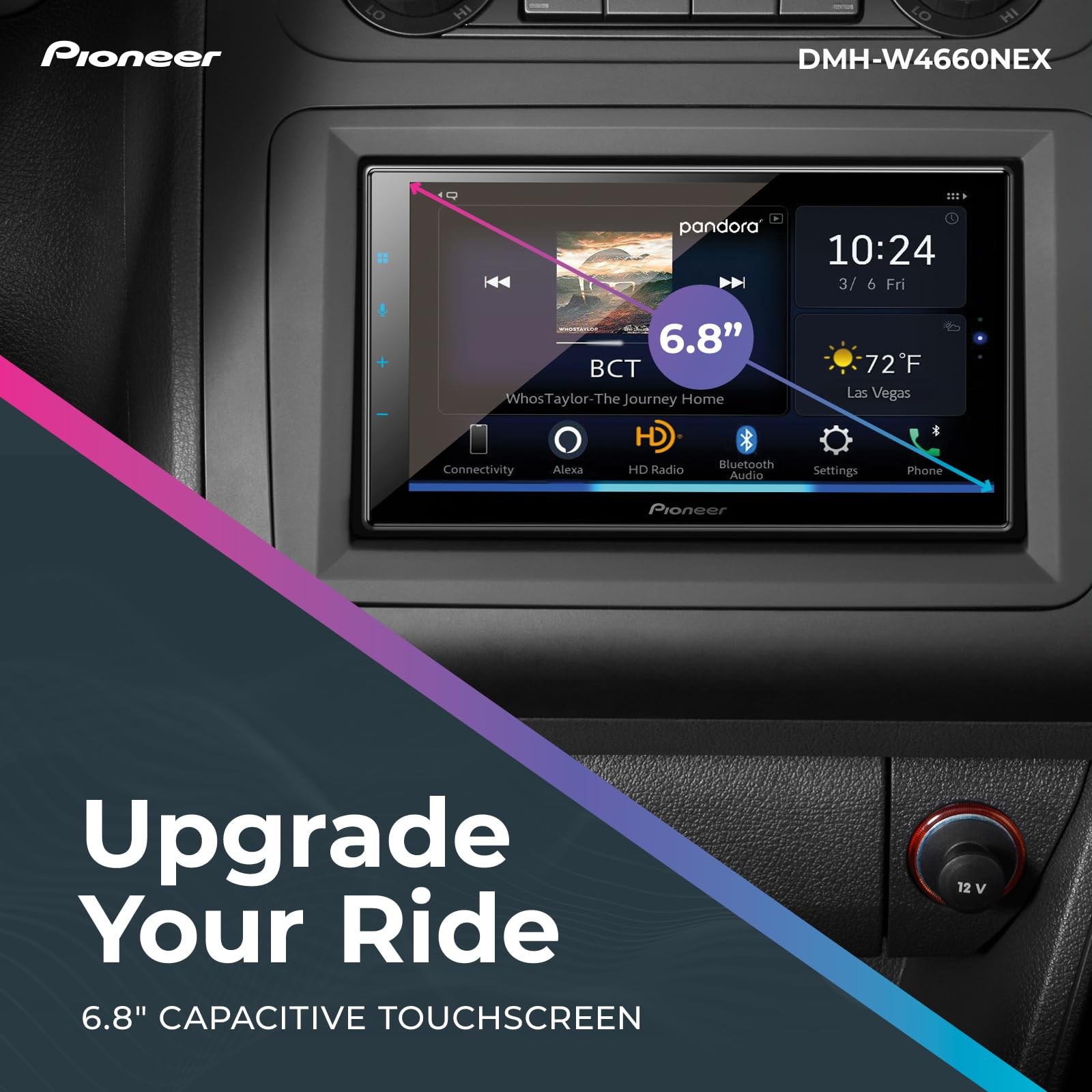 Double Din Car Stereo 6.8″ DMH-W4660NEX Wireless & Wired Apple CarPlay Android