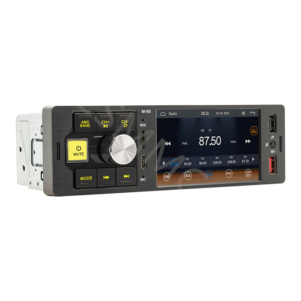 1 Din Car Stereo Radio For CarPlay Touch Screen 4.1in Bluetooth USB FM W/Camera