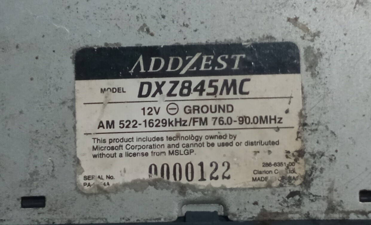 Clarion Addzest DXZ845MC Car Radio CD Receiver classic old school rare JDM