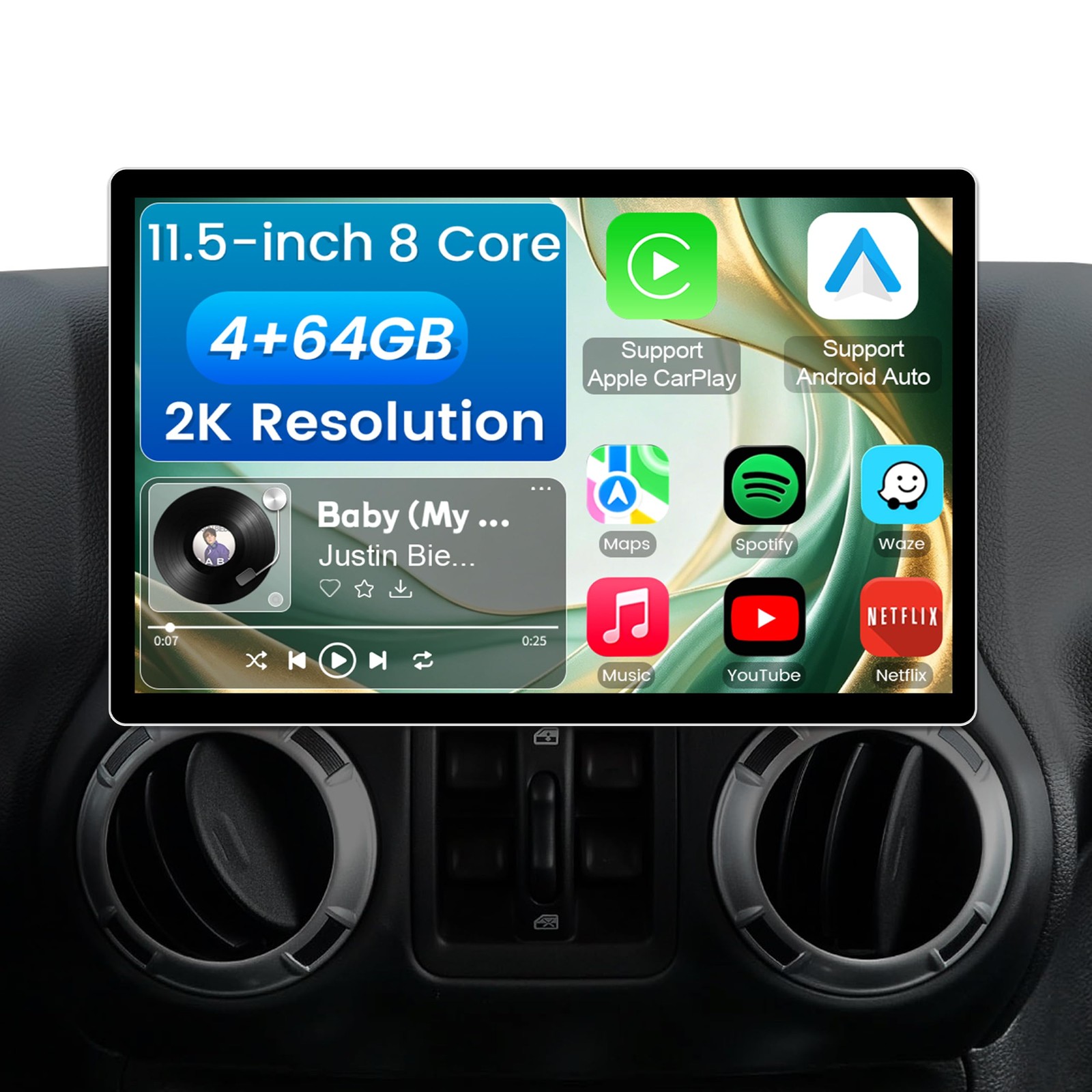11.5 Inch 8 Core Car Radio Stereo for Jeep Wrangler JK Compass Cherokee Ram