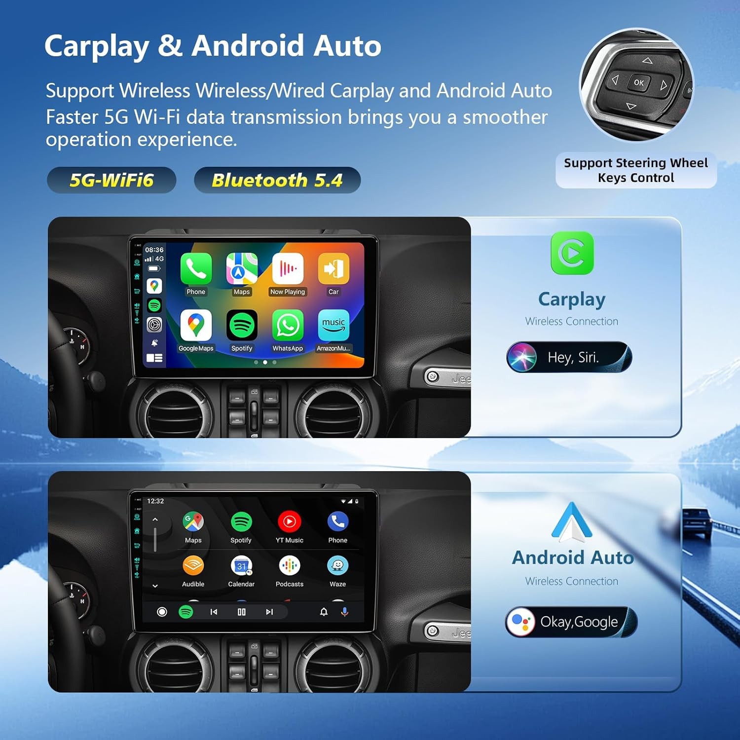 11th Car System 4Ram 64Rom 5G WiFi6 Jeep Wrangler Radio