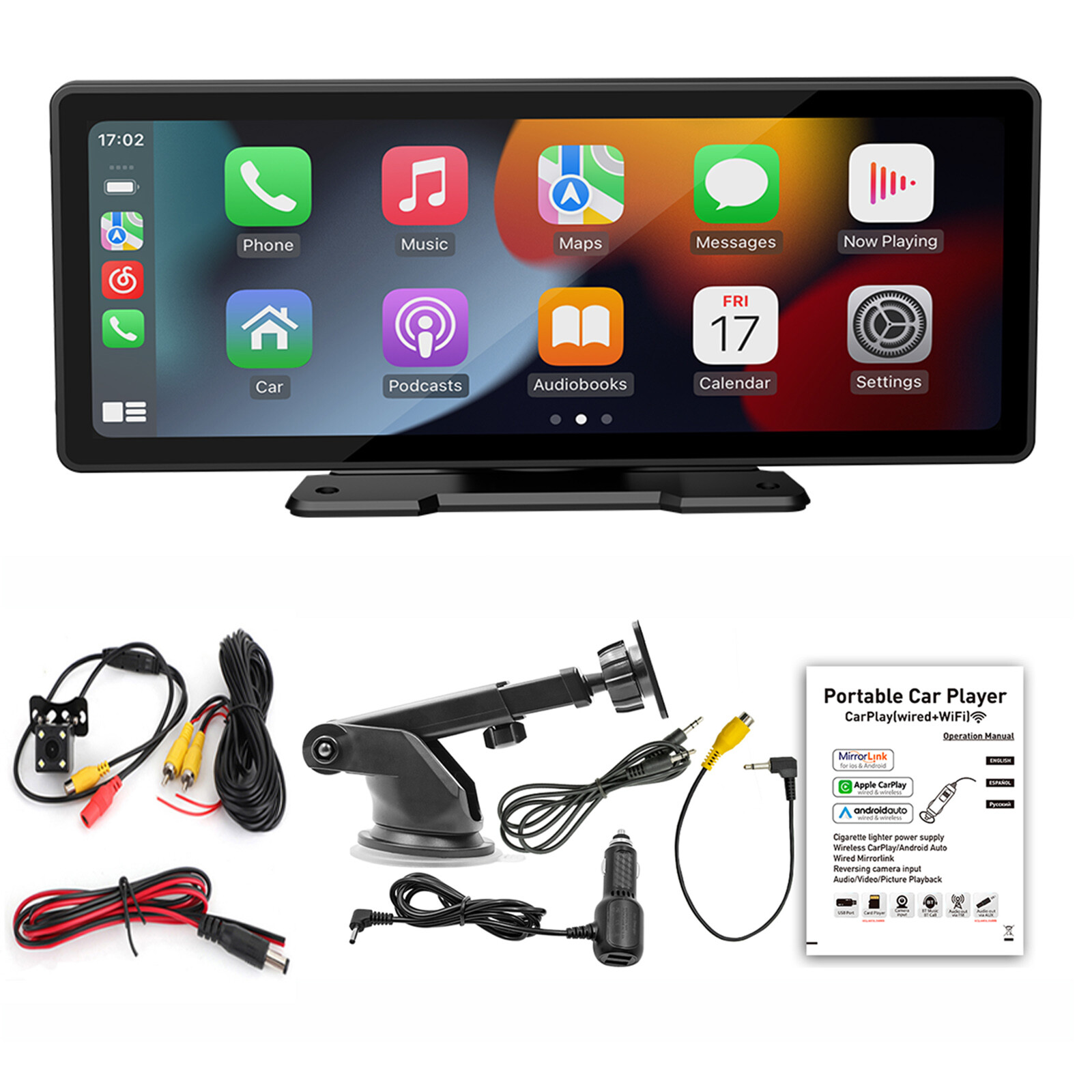 10.26″Wireless Portable Bluetooth Car MP5 Player HD Large Screen + 4 LED CameraB
