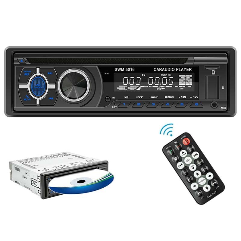 Single 1 Din Car Stereo Radio DVD CD Player Bluetooth FM/RDS/AM Radio MP3 Unit