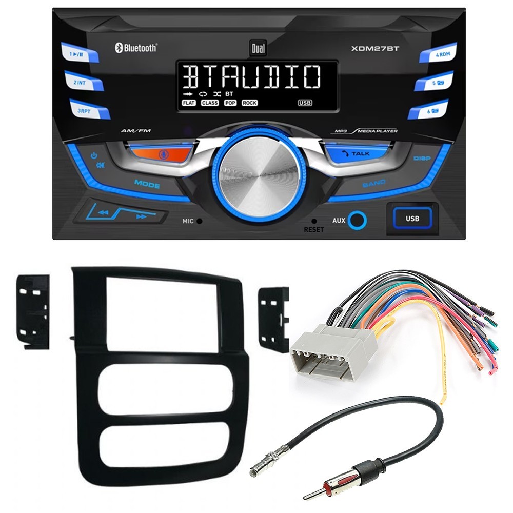 Dual XDM27BT AM/FM Radio MP3 Player Car Stereo kit for 2002-2005 Dodge RAM 1500