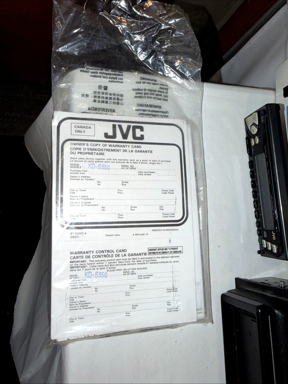 JVC KD-S5050 Car CD Player Receiver AM/FM Stereo Radio Open Box