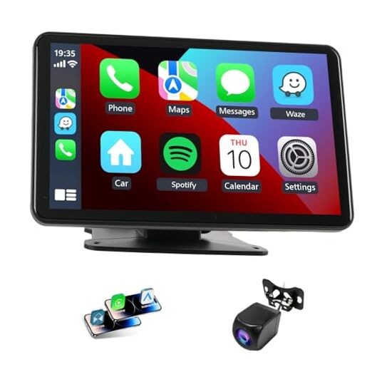 Portable Wireless Apple Carplay Screen for Car,7 Inch Car Stereo Wireless