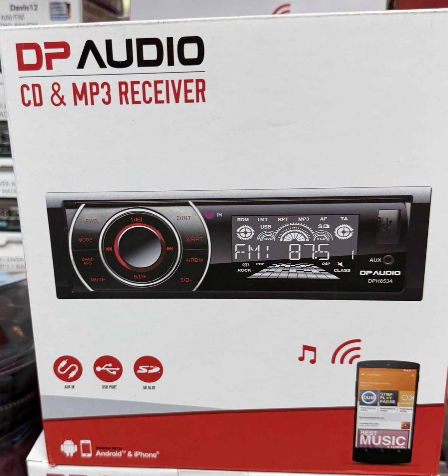 DP Audio DPH8534: CD & MP3 Receiver w/ AUX, USB Port, SD Slot & Remote Control
