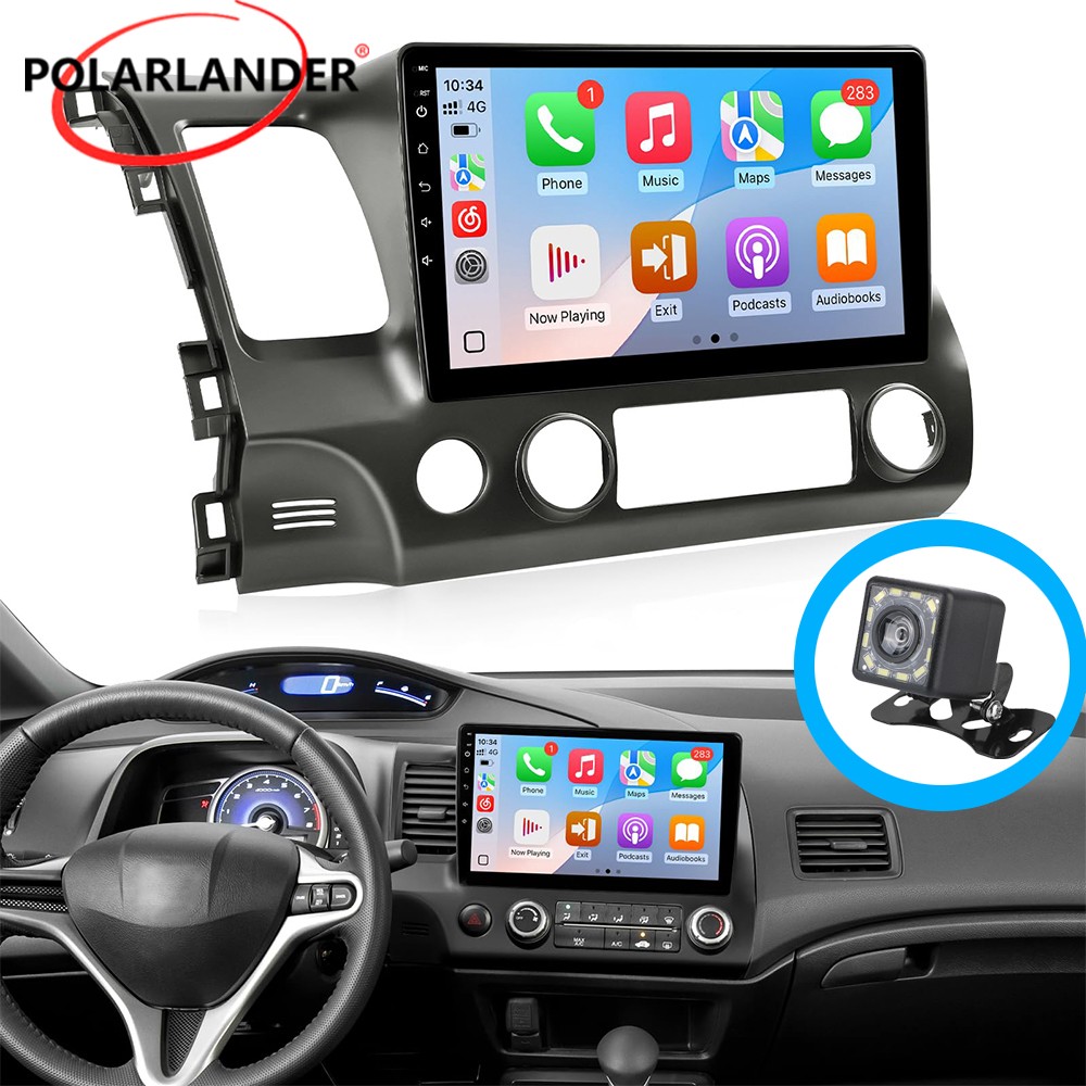 Android Auto Honda Civic 2006-2011 Wireless CarPlay 10.1 Inch IPS Touchscreen
