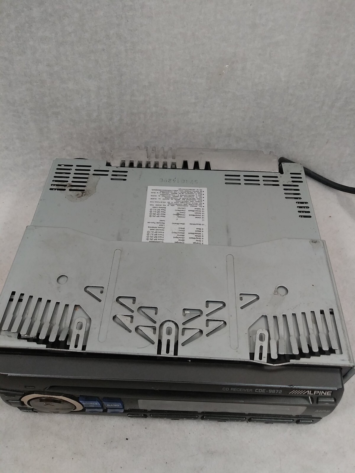 Alpine car stereo CDE-9872 Cd Player Receiver Parts Only Untested No Harness